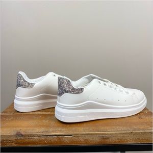 New w/o box. White Vegan Leather Platform Sneakers